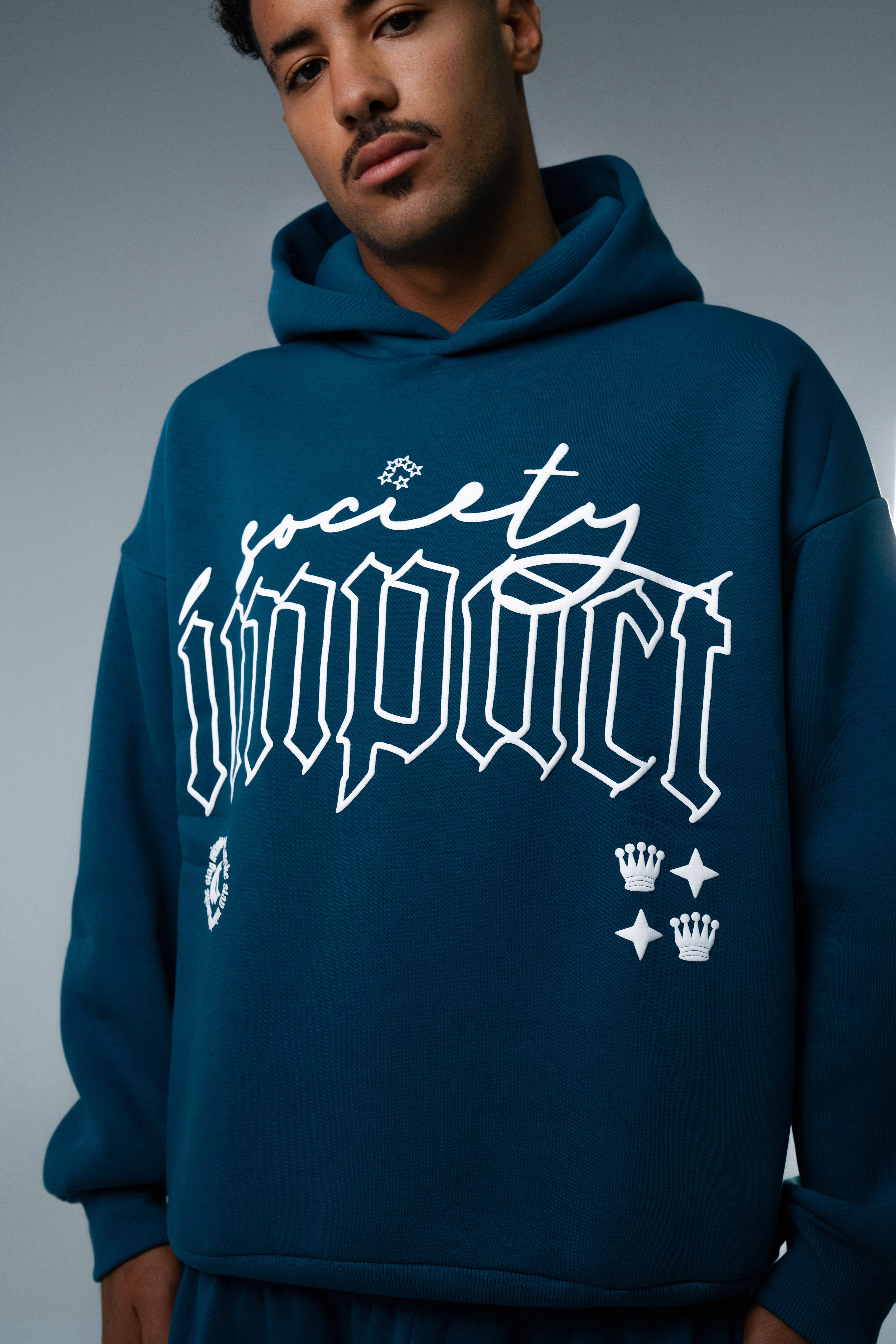 Teal Hoodie "Impact Society"