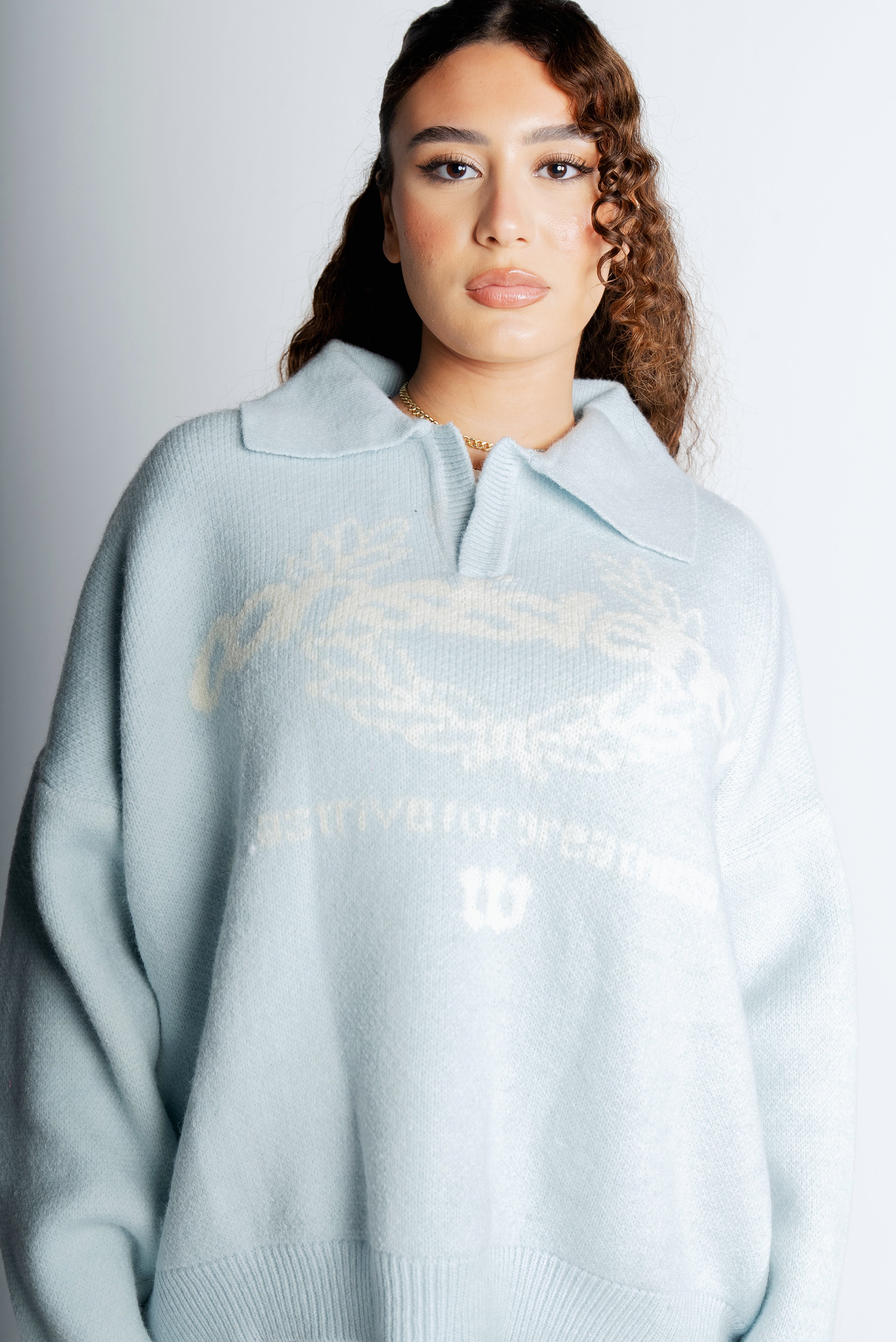 Consistency Knitted Polo "Baby Blue"