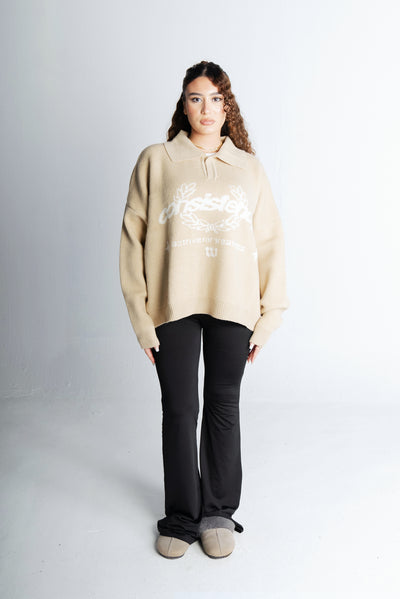 Consistency Knitted Polo "Beige"