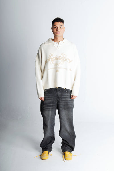 Consistency Knitted Polo "Off White"