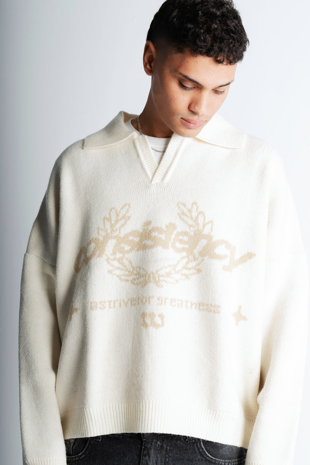 Consistency Knitted Polo "Off White"