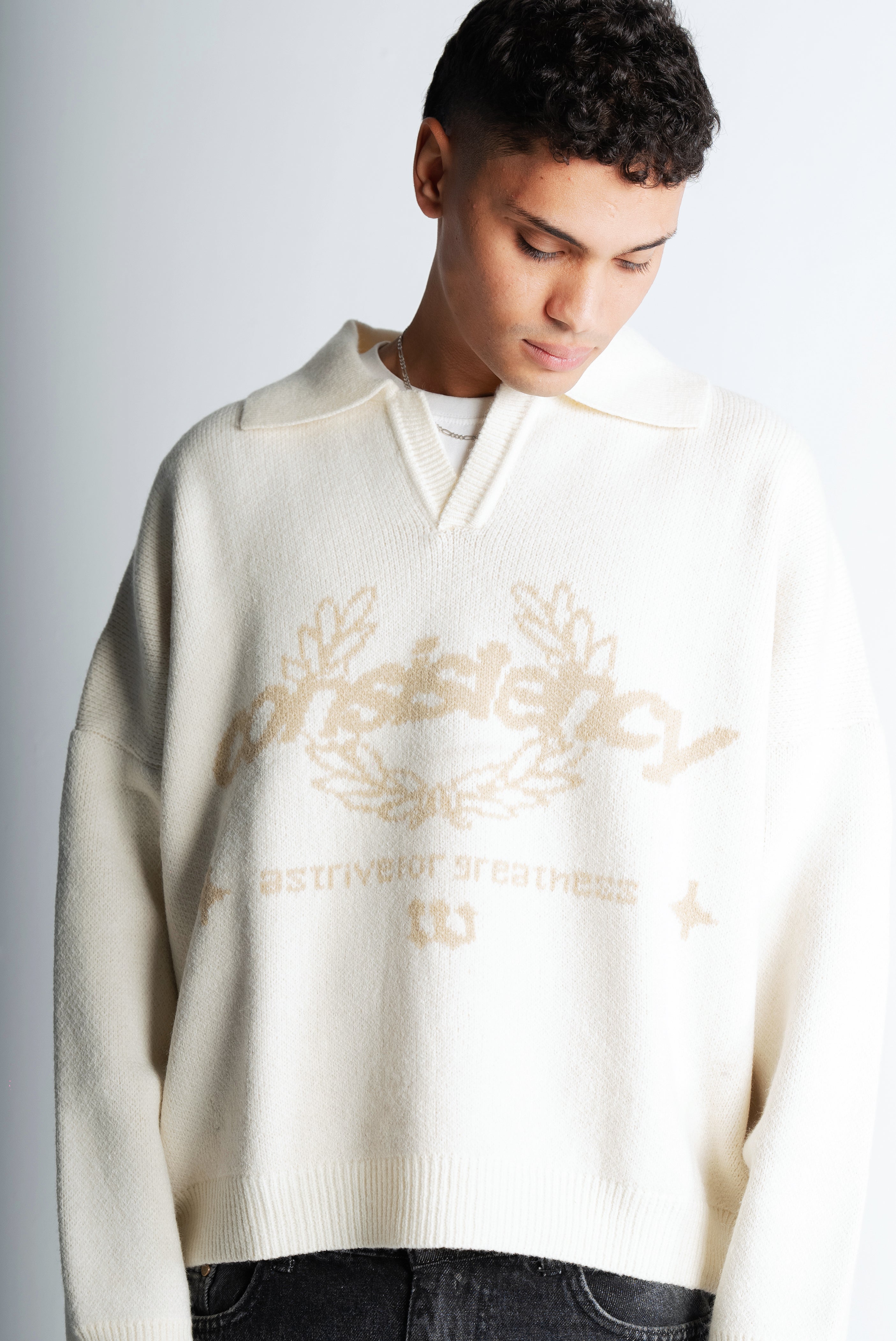 Consistency Knitted Polo "Off White"
