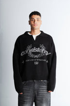 Consistency Knitted Polo "Black"