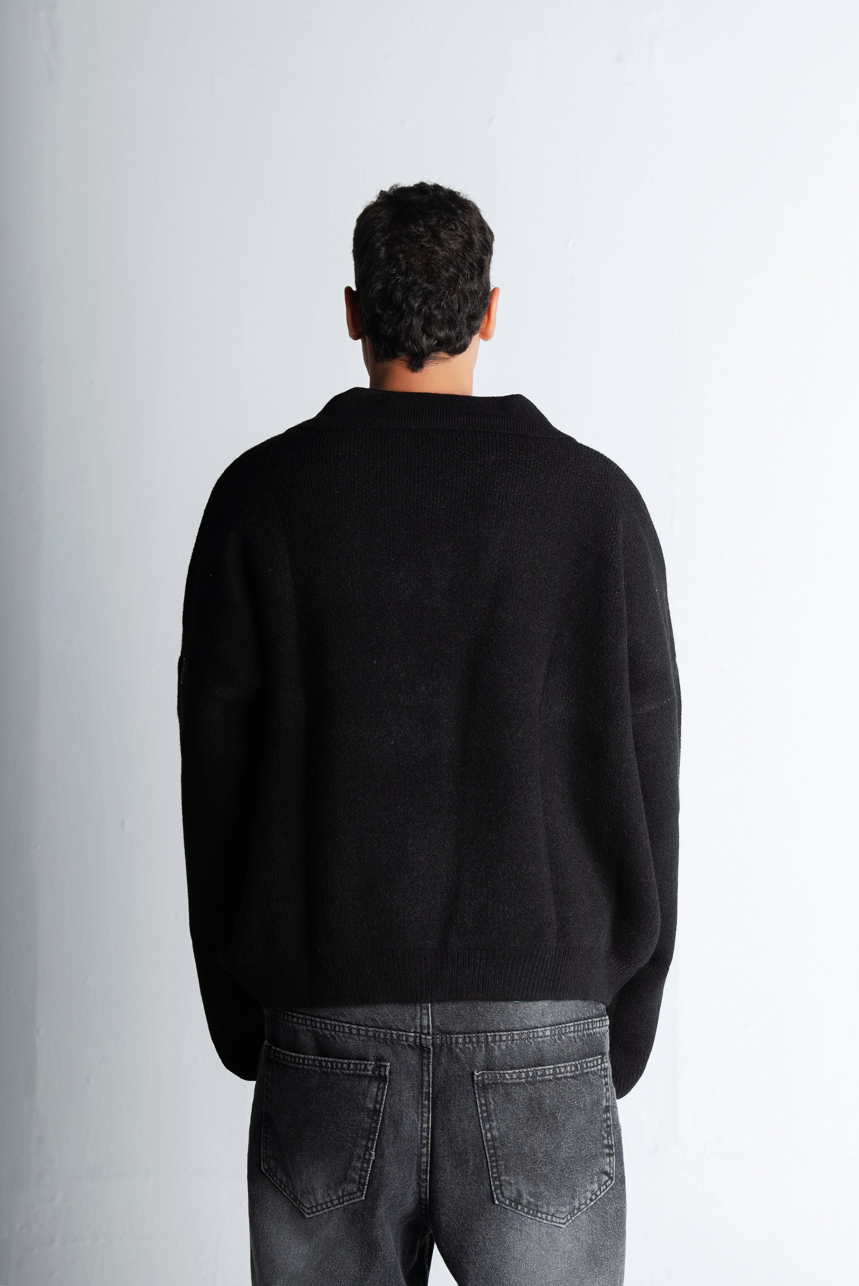 Consistency Knitted Polo "Black"