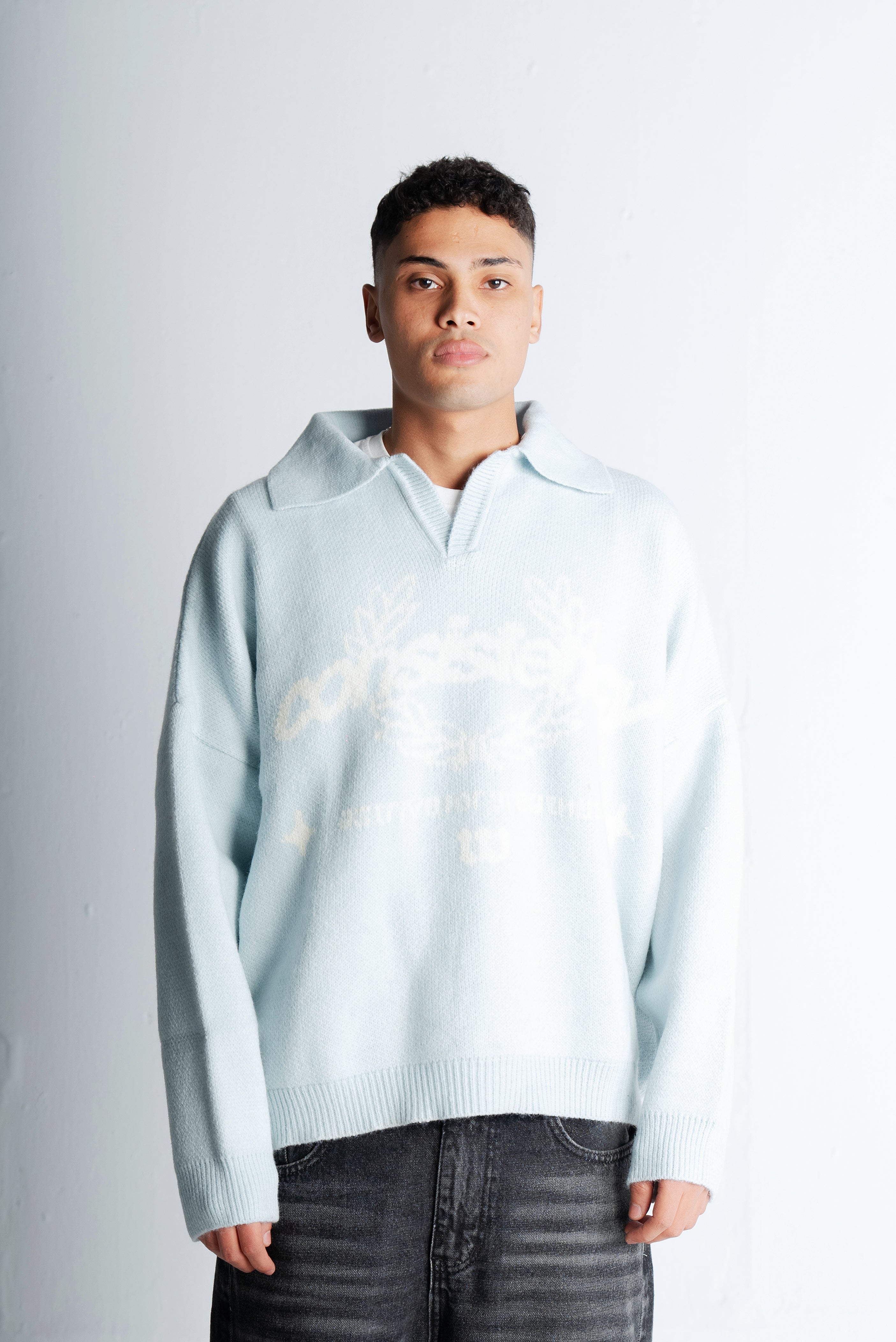 Consistency Knitted Polo "Baby Blue"
