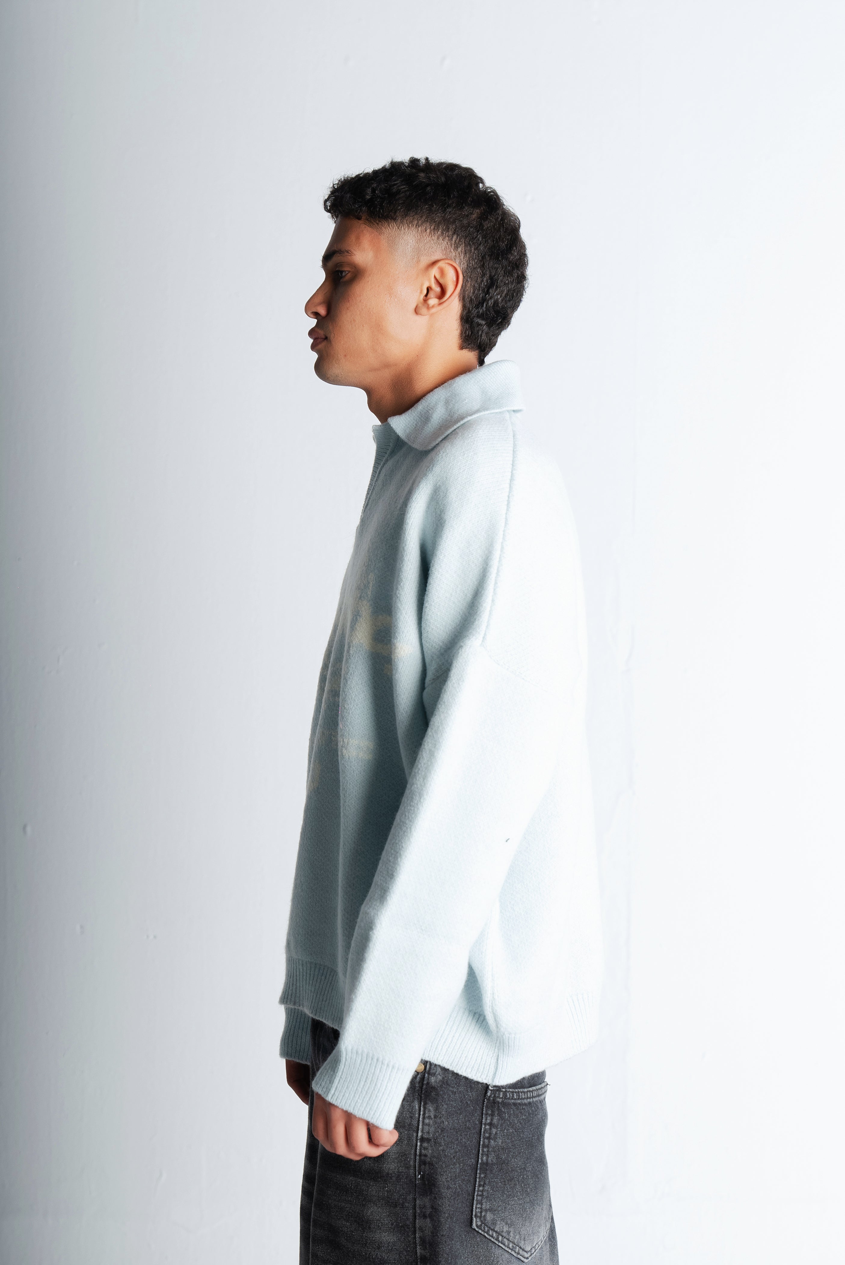 Consistency Knitted Polo "Baby Blue"
