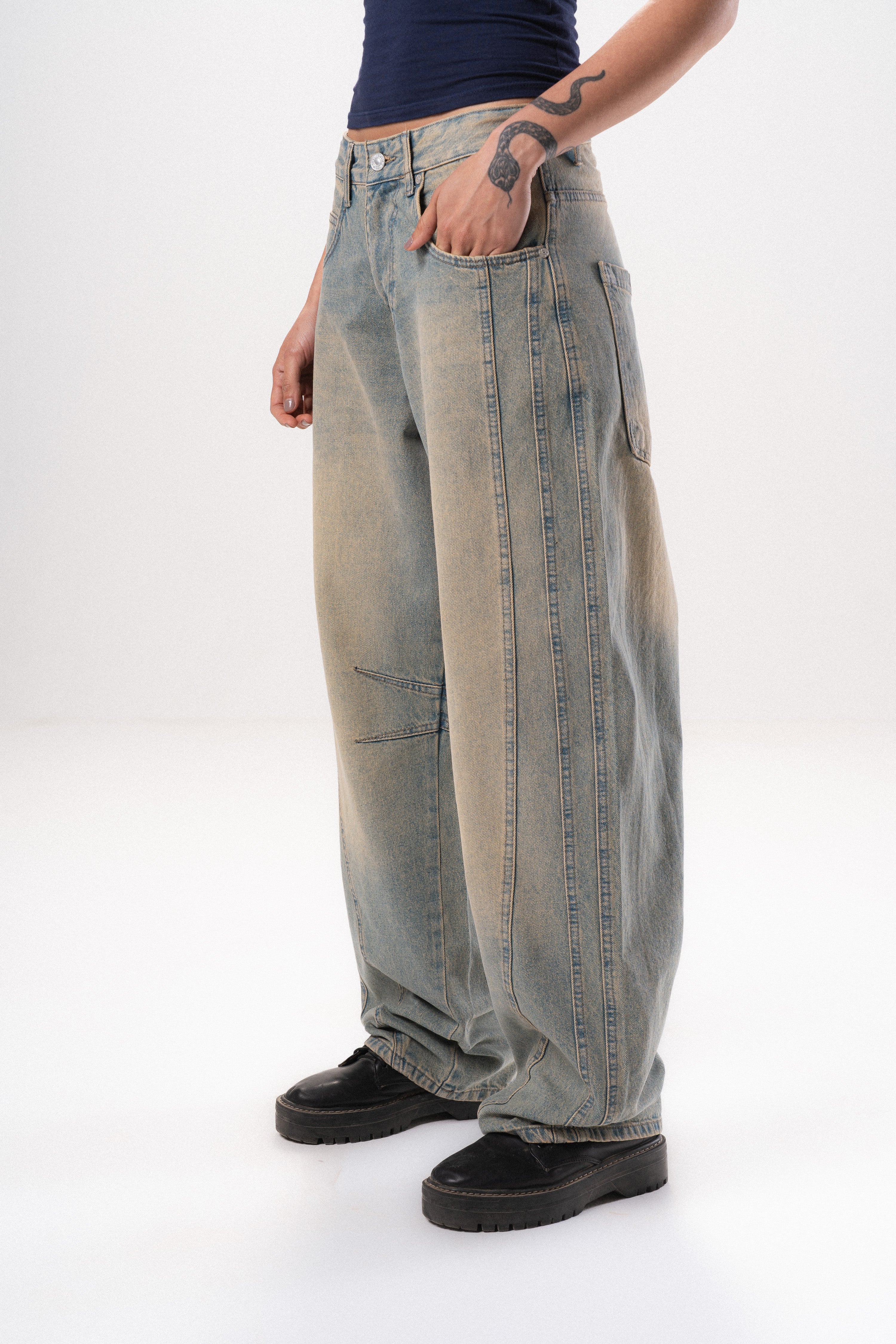 Washed Denim Jeans